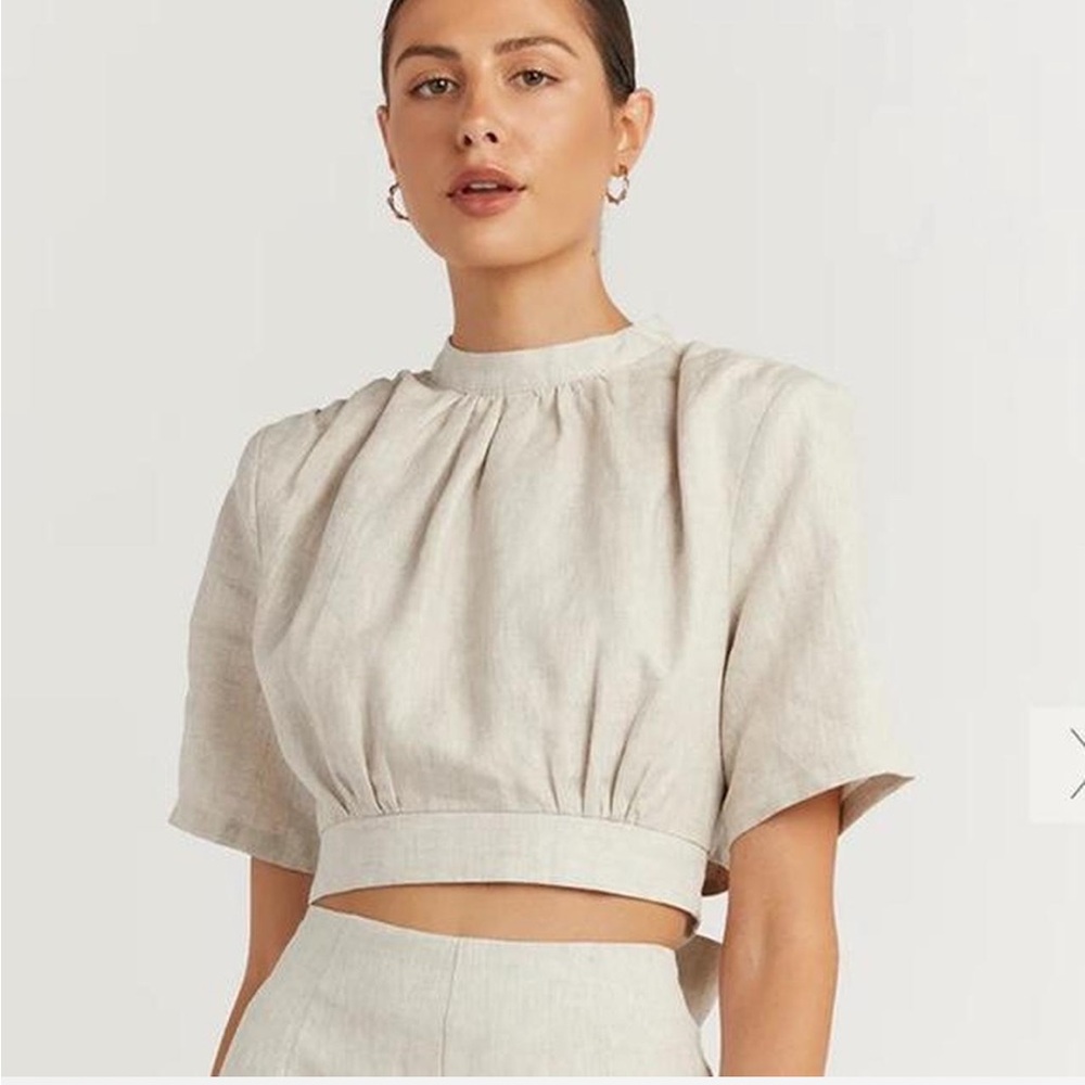 Dissh Linen Blouse Cropped - NWT